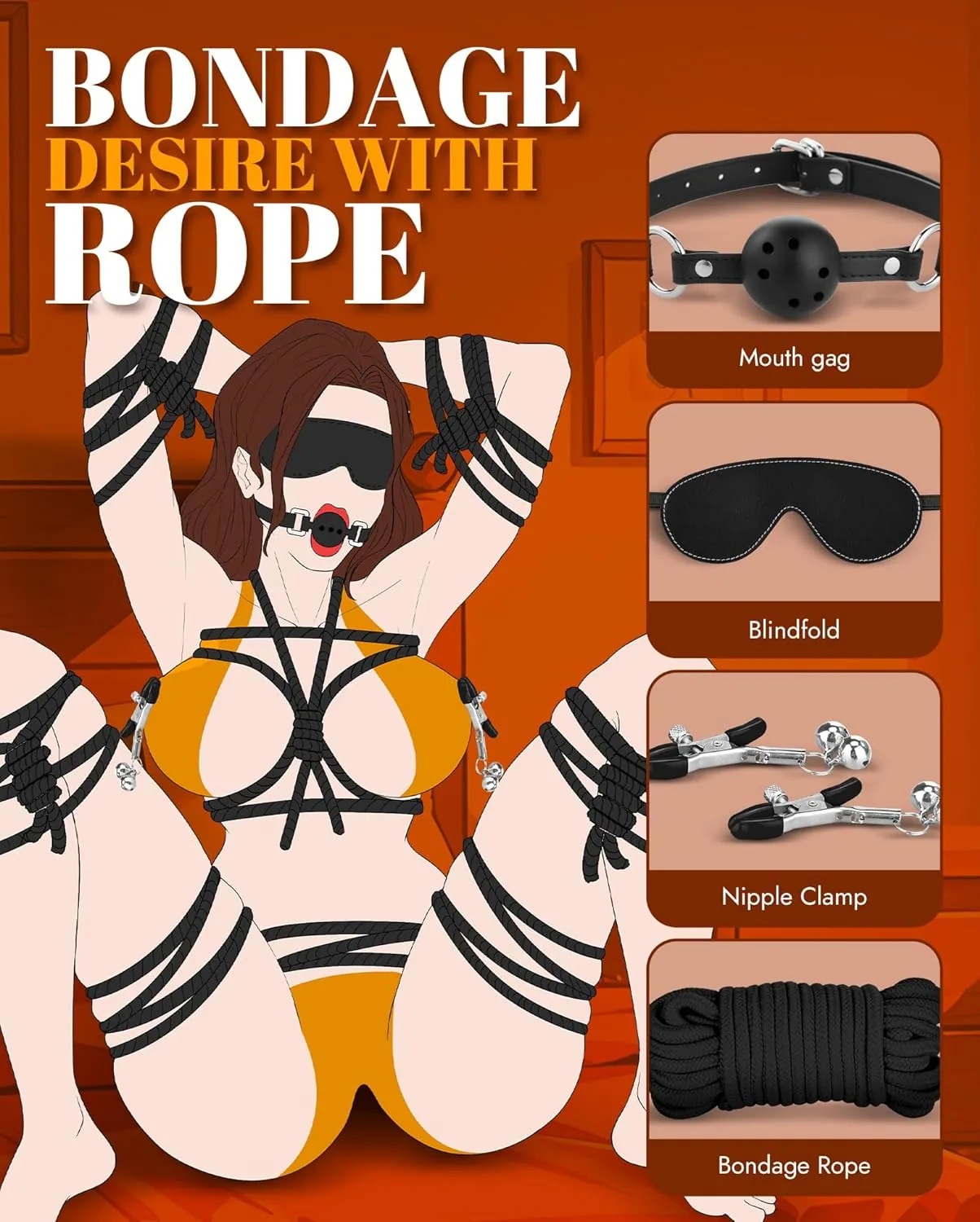 10-Piece Bondage Kit main product view